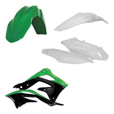 Kit Plastique ACERBIS Type Origine Réplica 2013 Blanc / Vert / Noir - Kawasaki 450 KXF 13-15
