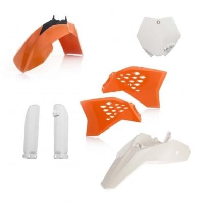 Kit plastique complet Acerbis KTM 65 SX 12-15 Orange/Blanc Brillant