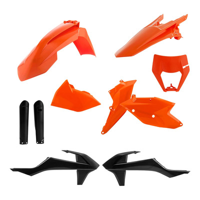 Kit plastique complet Acerbis KTM EXC 150 TPI 2019 Noir/Orange Brillant