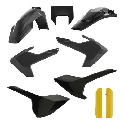 Kit Plastique Complet ACERBIS Type Origine Noir / Jaune - Husqvarna TE / FE 17-19