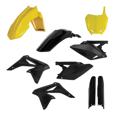 Kit Plastique Complet ACERBIS Type Origine Noir / Jaune - Suzuki 250 RMZ 10-18