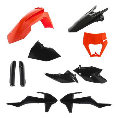 Kit Plastique Complet ACERBIS Type Origine Noir / Orange - KTM EXC / EXCF 17-19