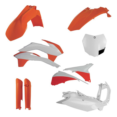 Kit Plastique Complet ACERBIS Type Origine Orange / Blanc - KTM SX / SXF 13-14