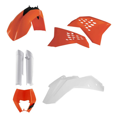 Kit Plastique Complet ACERBIS Type Origine Réplica 2011 Orange / Blanc - KTM EXC / EXCF 08-11