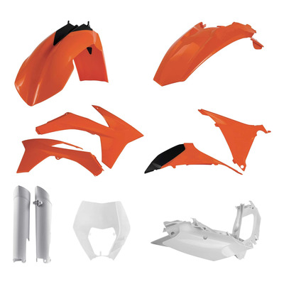 Kit Plastique Complet ACERBIS Type Origine Réplica 2012 Orange / Blanc - KTM EXC / EXCF 12-13