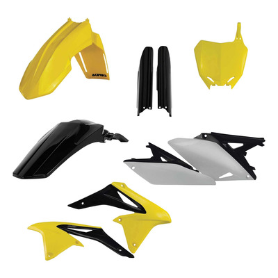 Kit Plastique Complet ACERBIS Type Origine Réplica 2013 Noir / Jaune / Blanc - Suzuki 250 RMZ 10-18