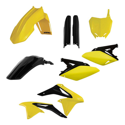 Kit Plastique Complet ACERBIS Type Origine Réplica 2014 Jaune / Noir - Suzuki 250 RMZ 10-18