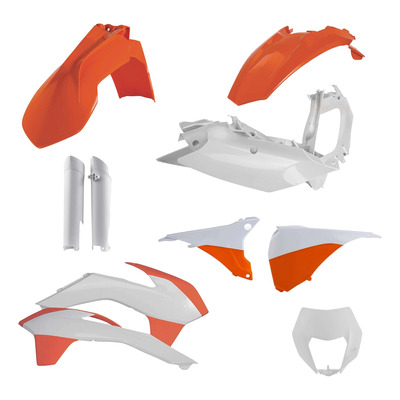 Kit Plastique Complet ACERBIS Type Origine Réplica 2015 Blanc / Orange - KTM EXC / EXCF 14-15