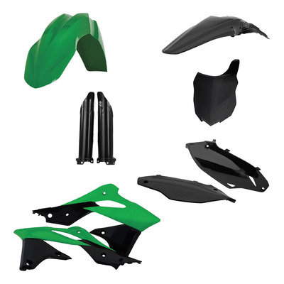 Kit Plastique Complet ACERBIS Type Origine Réplica 2013 Noir / Vert - Kawasaki 250 KXF 13-16
