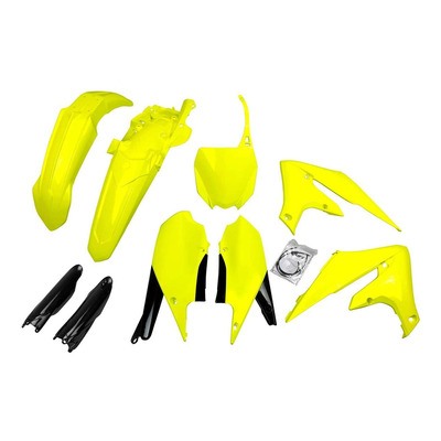 Kit Plastique Complet POLISPORT MX Type Origine Jaune Fluo / Noir pour Yamaha 125 / 250 YZ 15-21