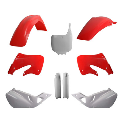 Kit Plastique Complet POLISPORT MX Type Origine Rouge / Blanc pour Honda 125 CR-R 98-99
