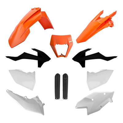 Kit Plastique Complet POLISPORT Type Origine Orange / Blanc / Noir – KTM EXC / EXCF 17-19