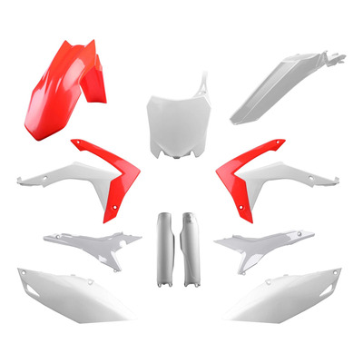 Kit Plastique Complet POLISPORT Type Origine Rouge / Blanc - Honda 250 CRF-R 14-17
