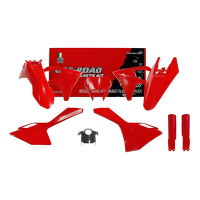 Kit Plastique Complet RTECH Rouge / Noir 7 Pièces pour Gasgas EC / ECF 2024