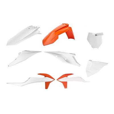 Kit plastique Polisport KTM 125 SX 19-22 blanc/orange (couleur origine)