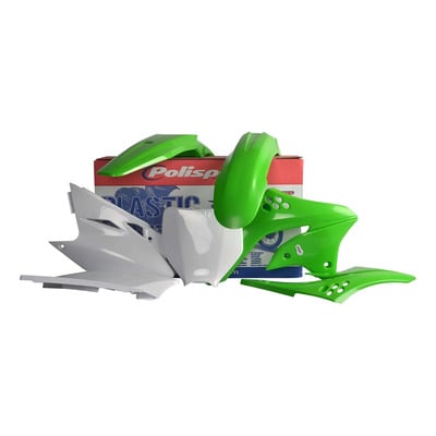 Kit Plastique POLISPORT MX Type Origine Vert / Blanc pour Kawasaki 450 KXF 06-08