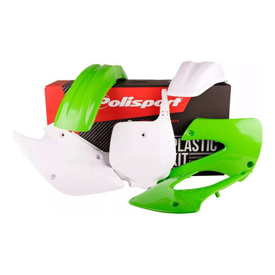 Kit Plastique POLISPORT MX Type Origine Vert/Blanc pour Kawasaki 85 KX 01-13