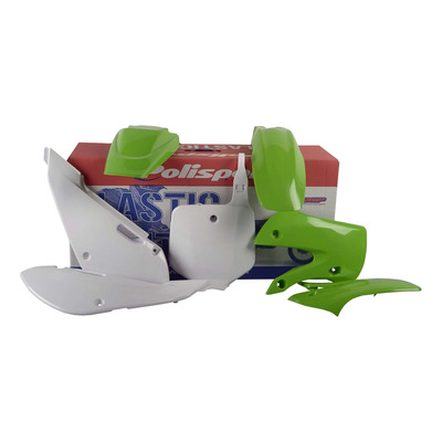 Kit Plastique POLISPORT MX Type Origine Vert/Blanc pour Kawasaki 65 KX 12-16
