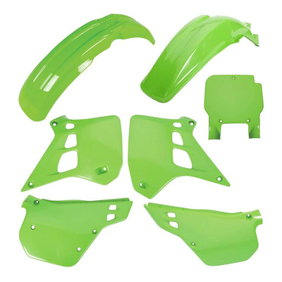 Kit Plastique Standard POLISPORT Type Origine Vert – Kawasaki 125 KX 90-91