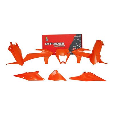 Kit plastique RTech KTM 250 EXC-F 20-21 orange (avec plastique plaque phare)