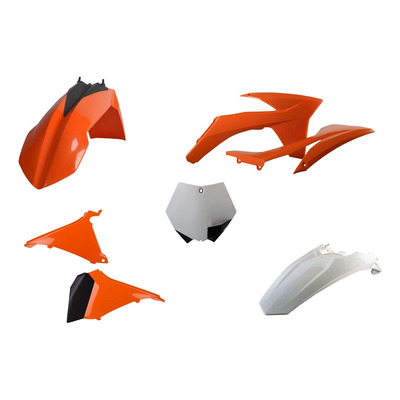 Kit Plastique Standard POLISPORT Type Origine Orange / Blanc / Noir – KTM SX 2011