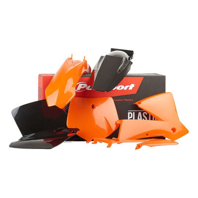 Kit Plastique Standard POLISPORT Type Origine Orange / Noir – KTM 125 / 250 SX 01-03