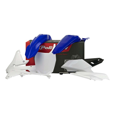Kit Plastique Standard POLISPORT Type Origine Blanc / Bleu – Yamaha 250 YZF 14-18