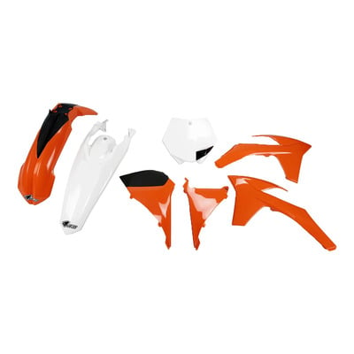 Kit plastique UFO KTM 125 SX 2011 orange/blanc (couleur origine)