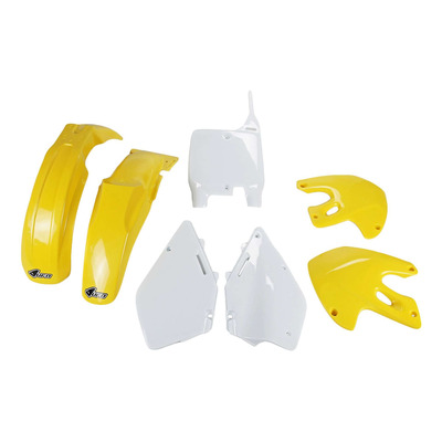 Kit plastique UFO Suzuki 125 RM 2000 jaune/blanc (couleur origine)