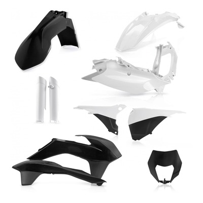 Kit plastique complet Acerbis KTM 125 EXC 14-15 Blanc/Noir Brillant