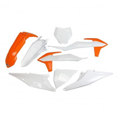 Kit plastiques UFO KTM 125 SX 19-22 blanc/orange (couleur origine)