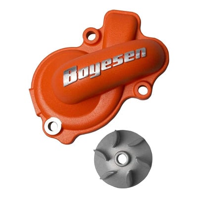 Kit pompe à eau gros débit et carter Boyesen Supercooler - KTM SXF 450cc 14-15 - Orange