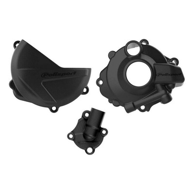 Kit Protections de Carters + Pompe à Eau Complet POLISPORT Noir - Honda 250 CRF-R / RX 18-25