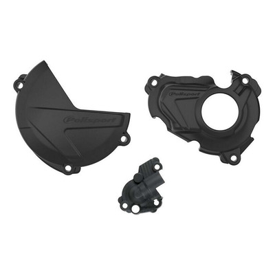 Kit Protections de Carters + Pompe à Eau Complet POLISPORT Noir - Yamaha 250 YZF 19-26