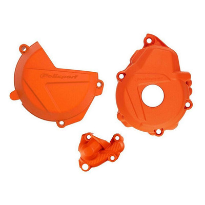 Kit Protections de Carters + Pompe à Eau Complet POLISPORT Orange - KTM 250 / 350 EXCF 17-23