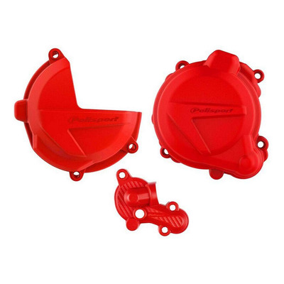 Kit Protections de Carters + Pompe à Eau Complet POLISPORT Rouge - Beta 250 / 300 RR 2T 18-25