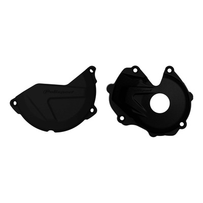 Kit protections de carters d’allumage et d’embrayage Polisport noir Kawasaki KX 450 F 16-18