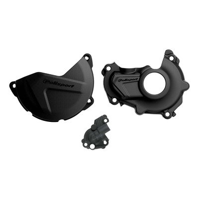 Kit protections de carters + pompe à eau complet Polisport noir Yamaha YZ 450 F 15-17