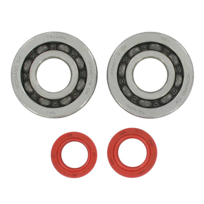 Kit roulements de vilebrequin TPI C4 20x52x12mm avec joints SPI Racing rouge pour Piaggio Typhoon