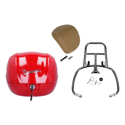 Kit top case rouge 32 L d'origine 01.1B00001600R70 Vespa Primavera 125 2013-23