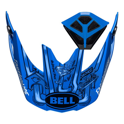 Kit visière + ventilation bouche Bell pour casque Moto10 Spherical FH DID bleu
