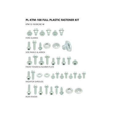 Kit visserie carénages UFO KTM EXC / EXC-F 250cc 12-16