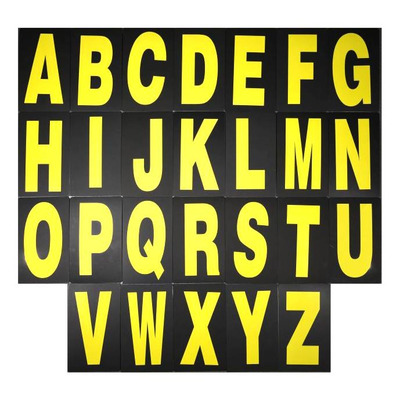 Lettres pour panneautage pit board Bike Tek jaune 26 pièces