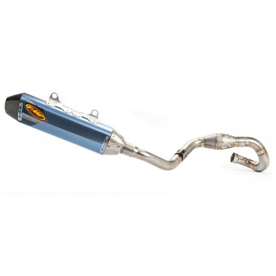 Ligne complète FMF silencieux Factory 4.1 RCT titane anodisé bleu et ligne Megabomb titane pour KTM