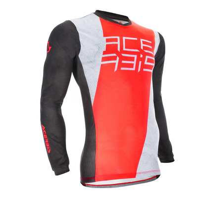 Maillot cross Acerbis MX J-Track One blanc/rouge