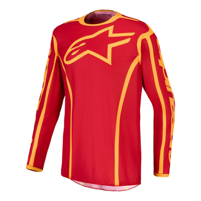 Maillot cross Alpinestars Fluid Apex V2 fire red/gold