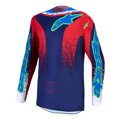 Maillot cross Alpinestars Fluid Drag blue navy/fire red