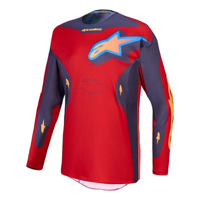 Maillot cross Alpinestars Racer Hunt fire red/graystone/hot coral