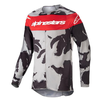 Maillot cross Alpinestars Racer Tactical gris/rouge camouflage