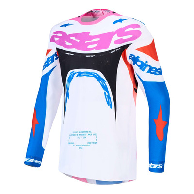 Maillot cross Alpinestars Supertech Dyna white/blithe blue/black/purple